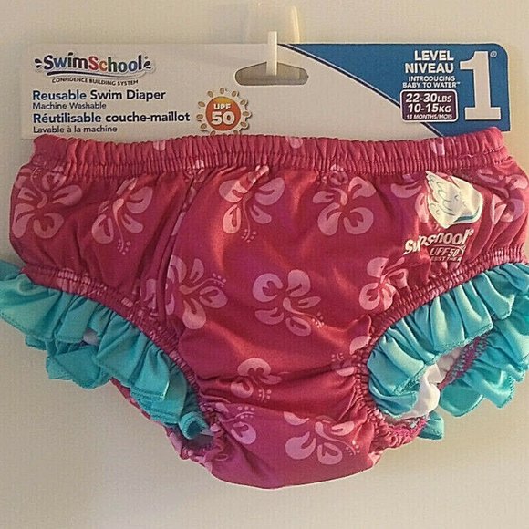 Girls Swim Diaper Pink - Picture 1 of 8